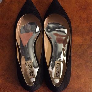 BADGLEY MISCHKA  Black Embossed Fabric Flats SZ 10